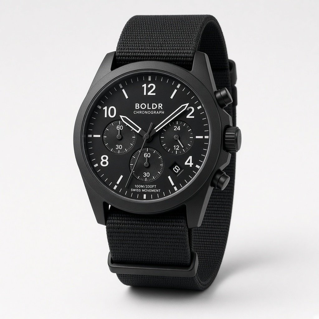 Pilot Chronograph — Black tactical chronograph watch