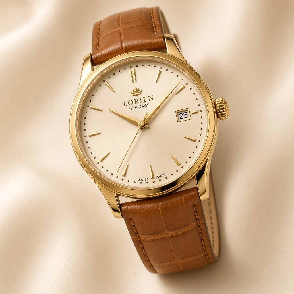 Heritage Gold — Luxury gold dress watch with cream dial