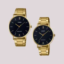 Classic Roman Black Dial Golden Chain Couple Gift Wrist Watches