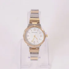 Two Tone Woman Chain Silver Wrist Watch Golden